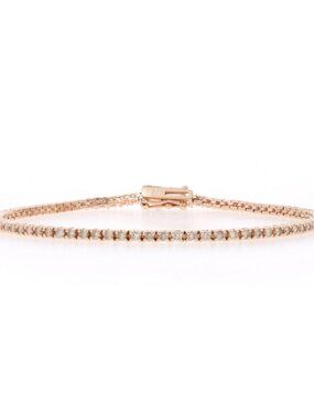 Le Vian Desert Diamond Tennis Bracelet 7 1/2" - Rose Gold 14k Round 1.50ctw